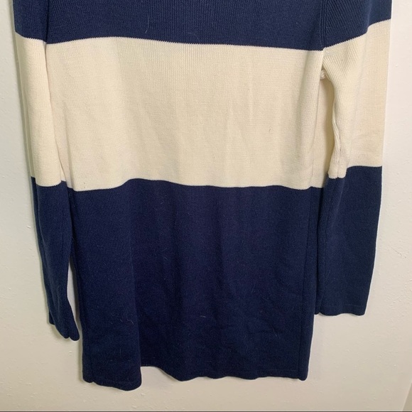 Ava Duster Cardigan Navy Cream Colorblock Stripe - Picture 10 of 10